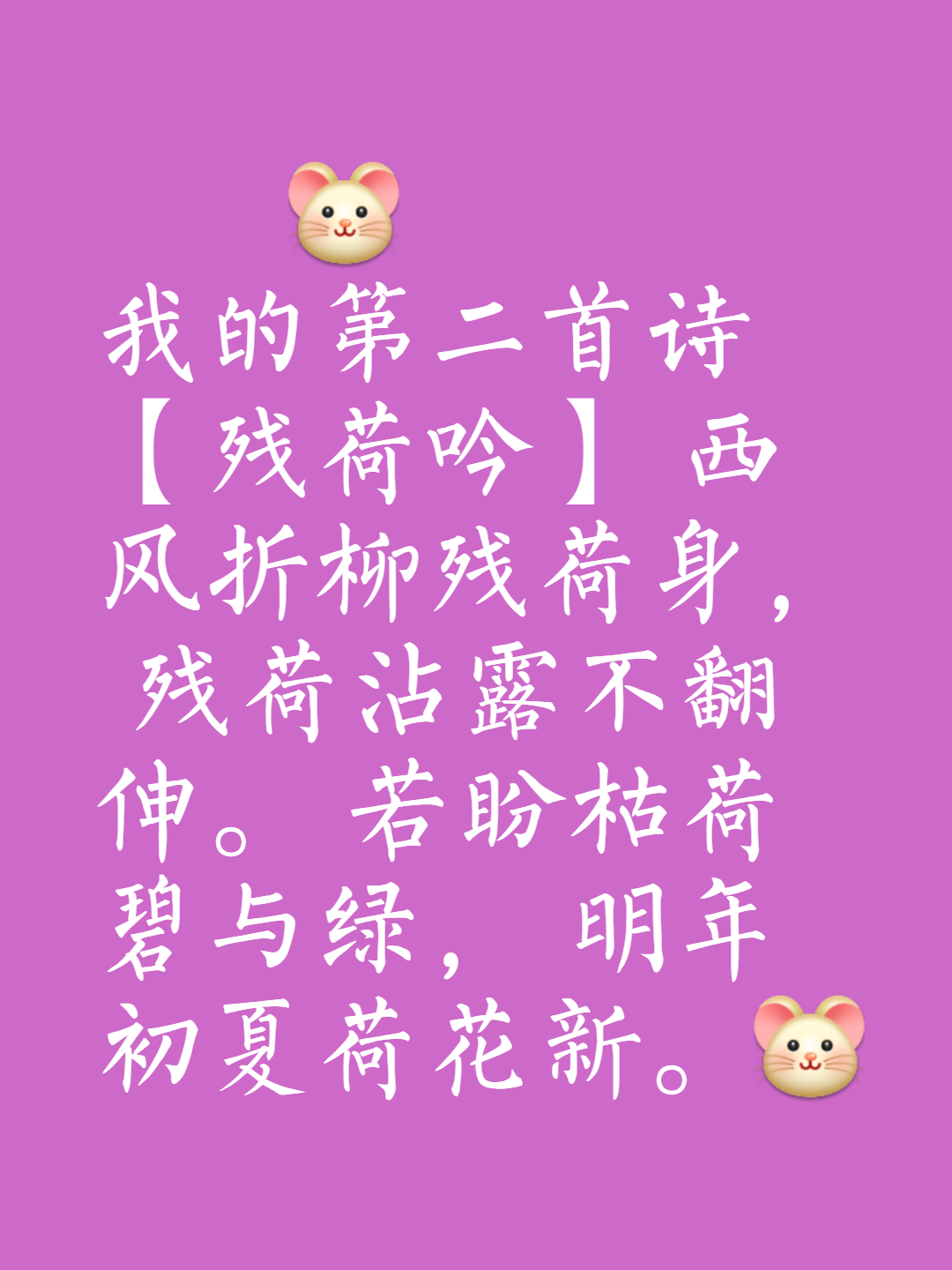 残荷的诗句